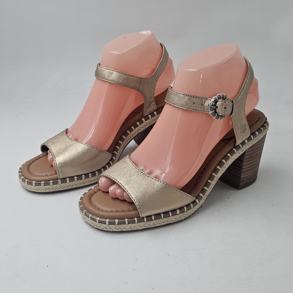 Lucky Brand Jennyl Metallic Espadrille Block Heel Sandals Stardust Size 7.5 - Picture 10 of 10